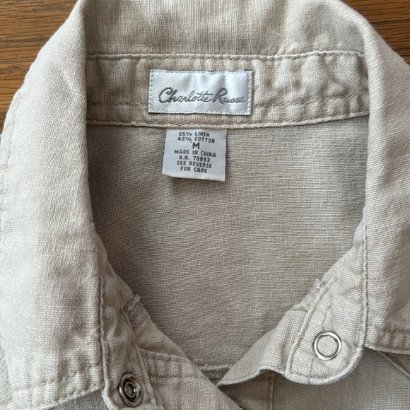 🤠Charlotte Russe linen/cotton long sleeve western shirt. Size M. - Picture 3 of 7